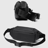 WEIXIER 8641 Men Running Waterproof Waist Bag Multifunctional Chest Bag Sports Leisure One-Shoulder Bag, Black, Dark Gray